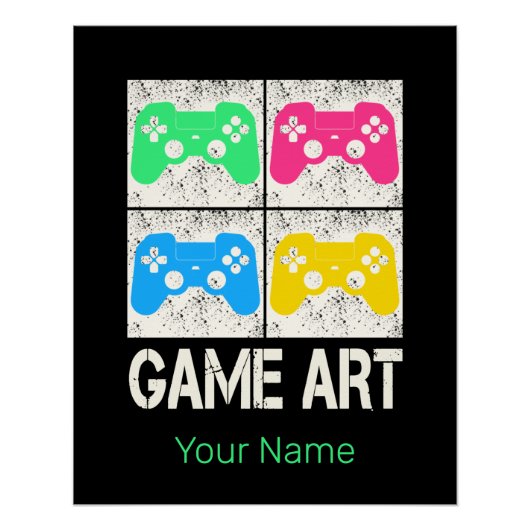 Game Art  Gamepad Retro Controller Gamers Perfect Poster (Voorkant)
