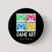 Game Art  Gamepad Retro Controller Gamers Ronde Button 5,7 Cm (Voorkant)