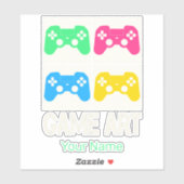 Game Art  Gamepad Retro Controller Gamers Sticker (Vel)