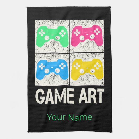 Game Art  Gamepad Retro Controller Gamers Theedoek (Verticaal)