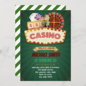 Game avond casino verjaardag uitnodiging (Voorkant / Achterkant)