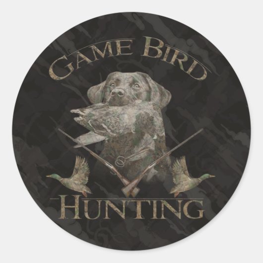 Game Bird-jacht Ronde Sticker (Voorkant)