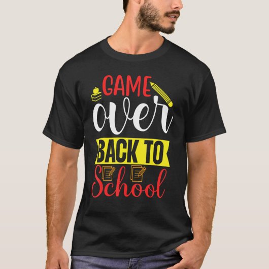 Game Book Pencil Over Back To School Portable Tabl T-shirt (Voorkant)