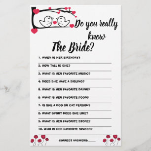 Game Card Weet jij echt The Bride Flyer