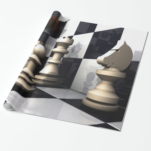 Game Chess Style Cadeaupapier (Uitgerold)