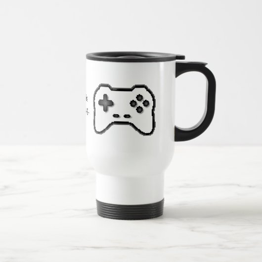 Game Controller Black, witte 8-bits videospelstijl Reisbeker (Rechts)