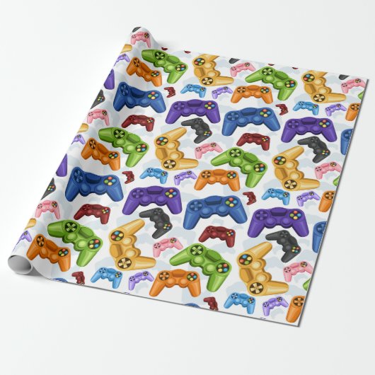 Game Controller Cadeaupapier (Uitgerold)