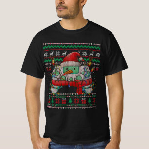 Game Controller Gamepad Snowman Santa Hat Ugly Chr T-shirt
