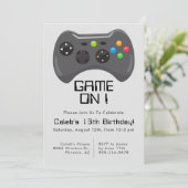Game Controller Gamer Theme Boys Birthday Party Kaart (Staand voorkant)