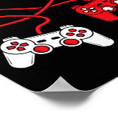 Game Controller Hart Grappig Valentijnsdag Boy &am Poster (Hoek)