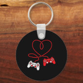 Game Controller Hart Grappig Valentijnsdag Boy &am Sleutelhanger (Voorkant)