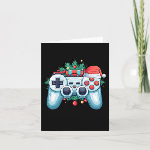 Game Controller Kerstman Hoed Kerstmis Gamen X-mas Kaart