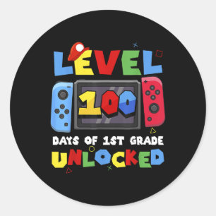 Game Controller Level 100 dagen van de 1e klas ont Ronde Sticker