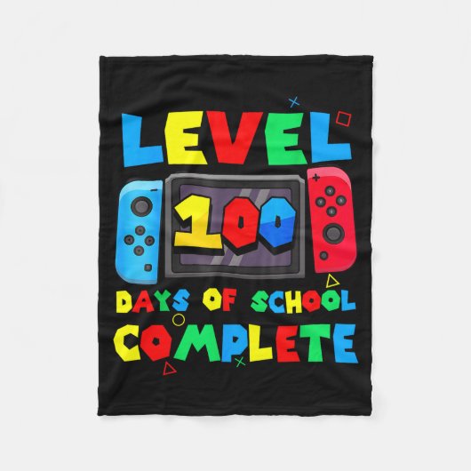 Game Controller Level 100 Days Of School Complete  Fleece Deken (Voorkant)