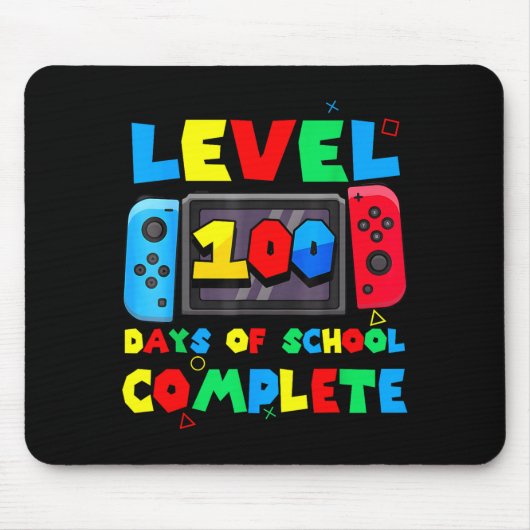 Game Controller Level 100 Days Of School Complete  Muismat (Voorkant)