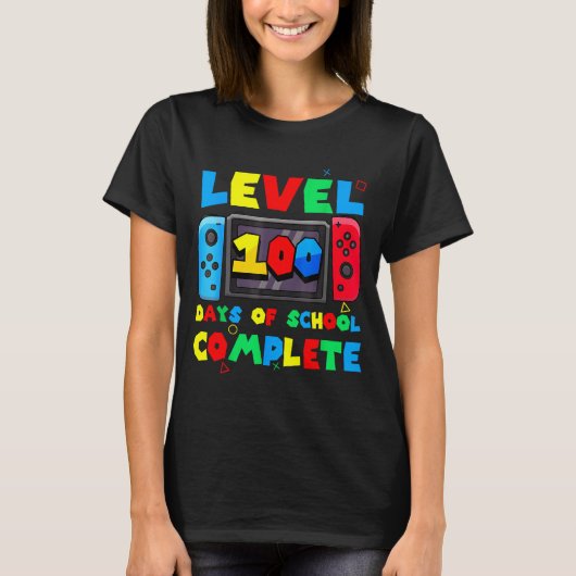 Game Controller Level 100 Days Of School Complete  T-shirt (Voorkant)
