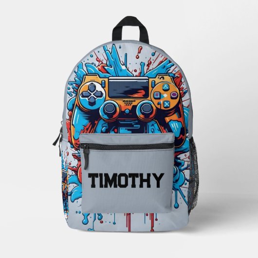 Game Controller met Paint Splatter gepersonaliseer Bedrukte Rugzak (Voorkant)