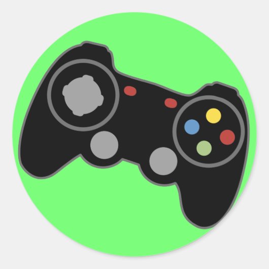 Game Controller Ronde Sticker (Voorkant)
