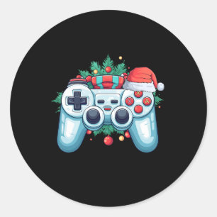 Game Controller Santa Hat Kerstmis Gaming X-mas G Ronde Sticker