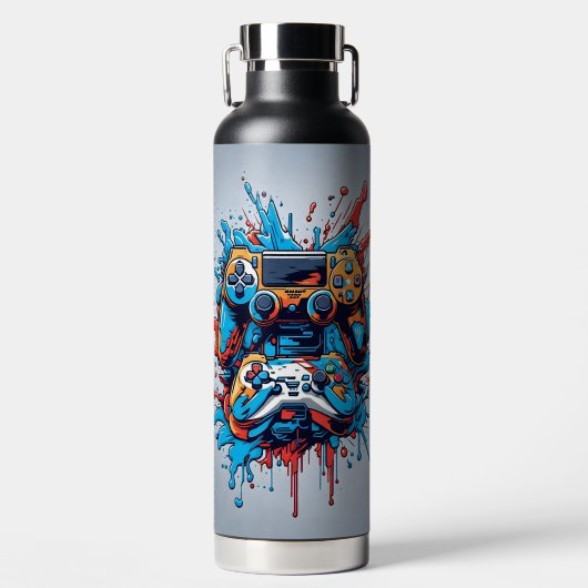 Game Controllers met Drip Paint Waterfles (Voorkant)