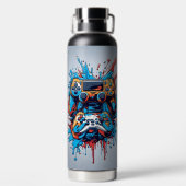 Game Controllers met Drip Paint Waterfles (Achterkant)