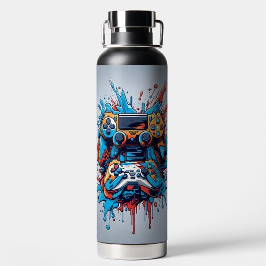 Game Controllers met Drip Paint Waterfles (Achterkant)