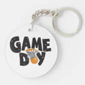 Game Dag Basketbal Grappige Jeugd Mannen Vrouwen S Sleutelhanger (Achterkant)