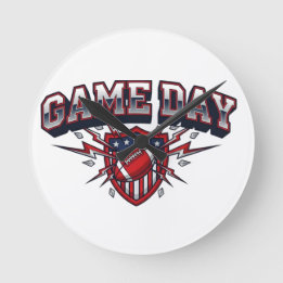 Game Day American Football Patriottisch Schild Spo Ronde Klok