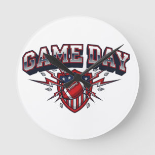 Game Day American Football Patriottisch Schild Spo Ronde Klok