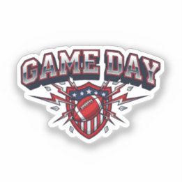 Game Day American Football Patriottisch Schild Spo Sticker