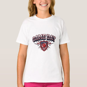 Game Day American Football Patriottisch Schild Spo T-shirt