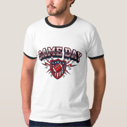 Game Day American Football Patriottisch Schild Spo T-shirt