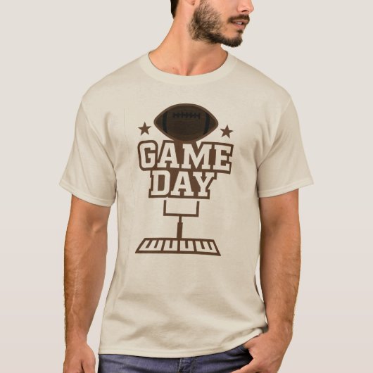 Game Day Amerikaans Football Grafisch Ontwerp T-shirt (Voorkant)