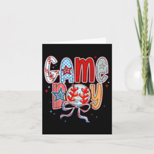 Game Day Baseball Coquette Mama Geruite Moeders Kaart
