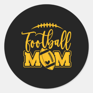 Game Day Blue en Yellow High School Football Foot Ronde Sticker