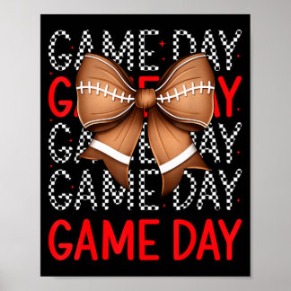 Game Day Checkerboard Voetbal Seizoen Sport Poster