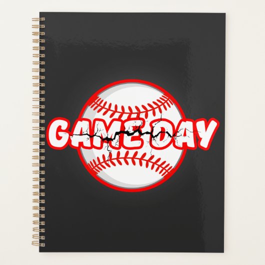 Game Day Cracked Baseball Sports Graphic Planner (Voorkant)