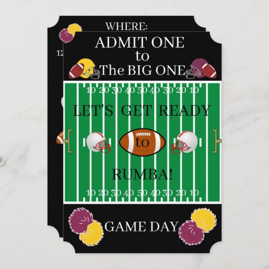 Game Day "DE GROOTSTE"-UITNODIGINGEN Kaart (Voorkant / Achterkant)