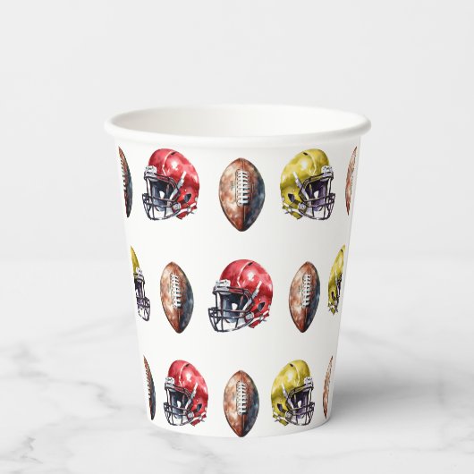 Game Day Field-Side Fun Paper Cups Papieren Bekers (Achterkant)
