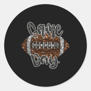 Game Day Football Bling Bling Football Lover Herfs Ronde Sticker