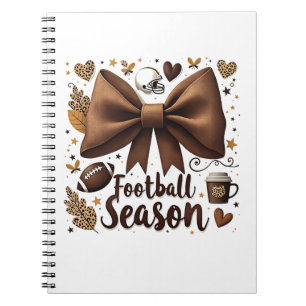 Game Day Football Boog Coquette Voetbal Seizoen Notitieboek