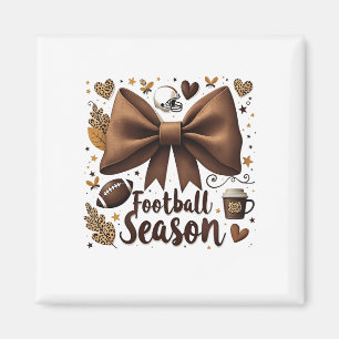 Game Day Football Bow Coquette Football Seizoen Magneet