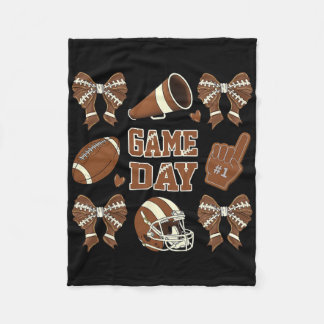 Game Day Football Coquette Bow Football Mom Vrouwe Fleece Deken