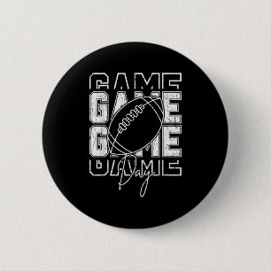 Game Day Football Funny Gameday Team Sport Ronde Button 5,7 Cm