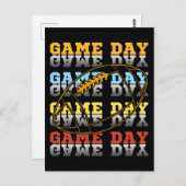 Game Day Football Lover Typografie Briefkaart (Voorkant / Achterkant)