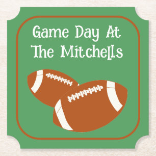 Game Day Football PERSONALISEREN Kartonnen Onderzetters