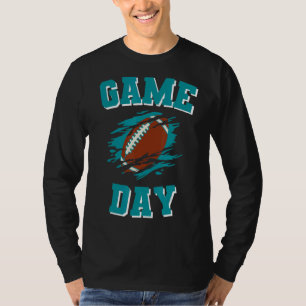Game Day Kick Off Football Aqua en Oranje Team Fa T-shirt