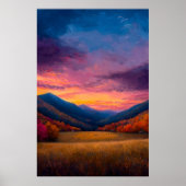 Game Day - Levendige herfst Mountain Sunset Landsc Poster (Voorkant)