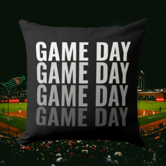 « Game Day Repeat » Coussin à motif jeté gras (Créateur téléchargé)