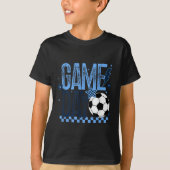 Game Day Soccer Season Retro Light Blue Checkered T-shirt (Voorkant)